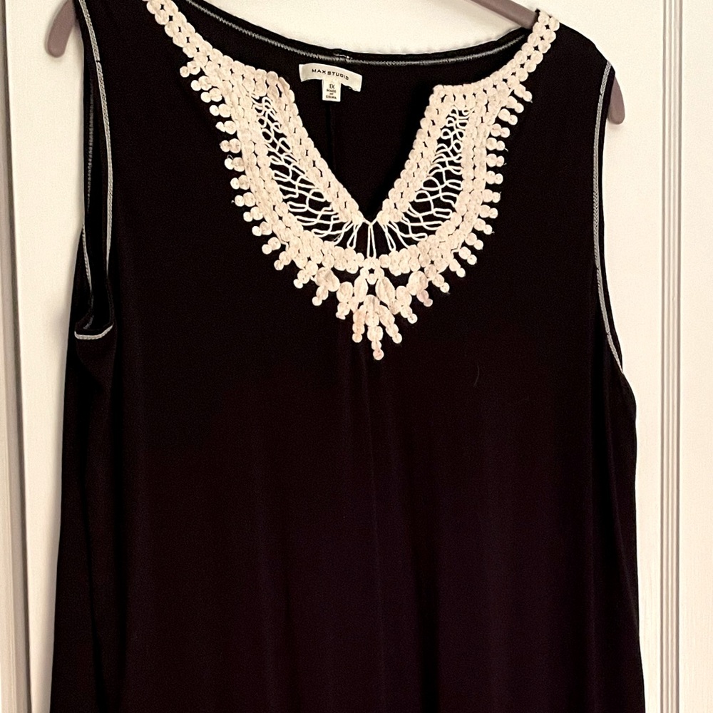 Max Studio knit dress with crochet trim